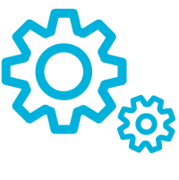 Icon of two cogwheels 