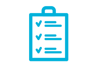 Icon of a board with a checklist 